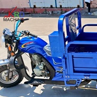 Tricycle utilitaire à essence 200cc durable à trois roues avec benne ouverte et châssis robuste pour la manutention et la livraison de matériaux industriels