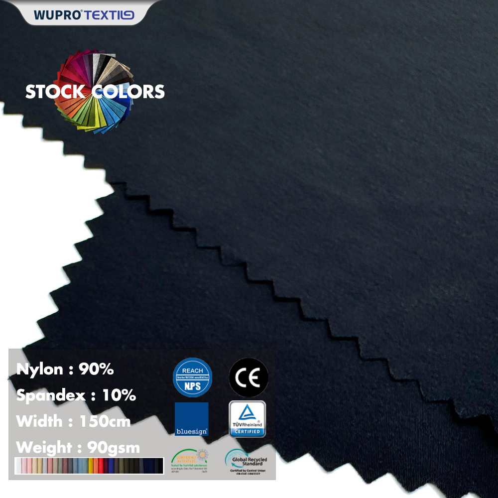 WP-5EN1 40D 90% Nylon 10% Spandex 4-Way Stretch Fabric for Training Fitness Running Wear Anti-Static Woven Fabric