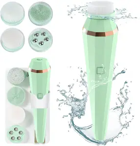 Waterproof Electric USB Charging Multi-Function 4 In 1 Facial Cleansing Brush With 4 Replaceable Cleaning Heads