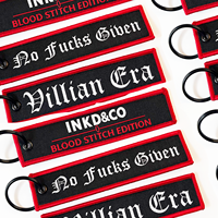 Llavero Personalizado con Logotipo, Estilo Jet Tag, Tejido Bordado, Etiqueta de Tela para Llaves, Artículos Promocionales