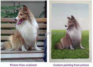 Pintura Artística Hecha a Mano, Pintura <span class=keywords><strong>al</strong></span> Óleo sobre Lienzo de Perro, Arte de Pared, Lienzo con Perros, Pintura <span class=keywords><strong>al</strong></span> Óleo Personalizada para Decoración del Hogar - Product Image 4