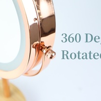 Miroir de salle de bain cosmétique rond sur pied, rotatif à 360 degrés, avec éclairage LED et rangement, design moderne en forme de rose, pour vente en gros OEM