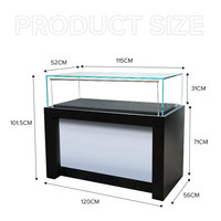 Vitrine de présentation haut de gamme Sundo 2024 en bois sur mesure pour bijoux et montres, meuble de musée noir moderne, comptoir de présentation pour montres et bijoux
