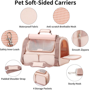 Sac de transport pour chien et chat ultra-sûr et très résistant avec logo personnalisé, idéal pour pique-niques, voyages et compagnies aériennes, avec housse enroulable - Product Image 1