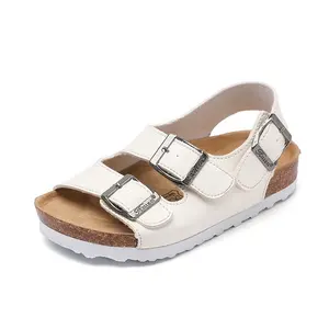 Mode Sommer Kork Hausschuhe Kinder Leder Slides Schuhe Jungen Baby Mädchen Sandalen Für Kinder