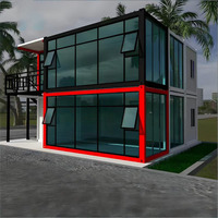Maison conteneur préfabriquée à 2 étages, moderne, modulaire, détachable, 2-3 chambres, 20-40 pieds, pour hôtel de luxe, villa, école, salle de bain