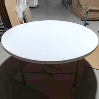Table pliante en plastique pour mariage, 6 pieds (72 pouces), 5 pieds (60 pouces), mobilier d'extérieur, table ronde pliable en plastique, événements, fêtes, décoration de mariage