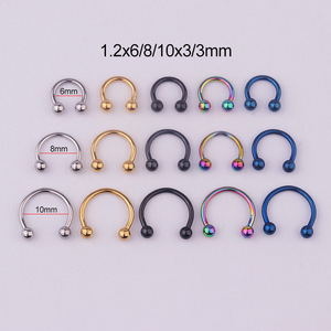 Joyeria de acero inoxidable para <span class=keywords><strong>hombre</strong></span>, joyería de Joyeria, bola en forma de C, anillo de herradura, anillo para <span class=keywords><strong>labio</strong></span> y lengua - Product Image 2