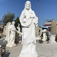 Statue de Jésus-Christ Rédempteur en marbre blanc grandeur nature, sculpture religieuse célèbre en pierre naturelle pour église extérieure