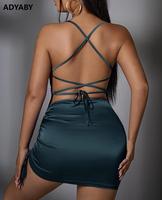 Robe de soirée sexy en satin de haute qualité personnalisée pour femmes, robe de club courte dos nu décontractée pour la mode féminine