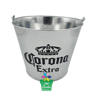 Cubo de Hielo de Hierro Galvanizado para Cerveza con Asa y Abrebotellas para Fiestas, Bares, Festivales para Celebrar Partidos de Baloncesto - Product Image 6