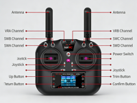 Système radio 2,4 G 10 canaux HT-10A Émetteur F10A Récepteur pour modèles RC Véhicules Drones