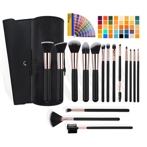 ชุดแปรงแต่งหน้ามืออาชีพ 16 ชิ้น ด้ามไม้สีดำ ขนแปรงสังเคราะห์ สำหรับแต่งหน้าใบหน้าและดวงตา - Product Image 2