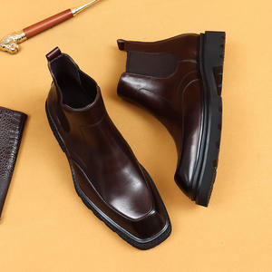 Winter men's <b>boots</b> with square toe, genuine leather lining, thick sole, for business and casual wear <b>boots</b> - Product Image 4