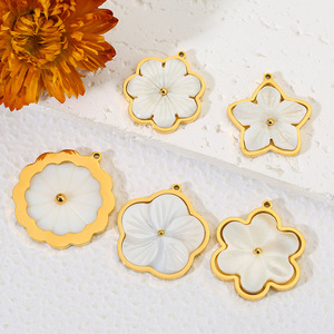 Dijes de Nácar con Forma de Corazón, Flor, Estrella, Ovalados, Irregulares y Rectangulares, con Engaste de Bisel, para Colgantes, Accesorios de Joyería DIY, Unisex, para Uso Diario - Product Image 3