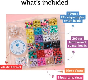 Ensembles de fabrication de bracelets et colliers en perles rondes en céramique et porcelaine, motifs variés, couleurs mélangées, très demandés - Product Image 3