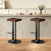 Tabouret de bar haut de gamme minimaliste de style méditerranéen avec structure en fer forgé, hauteur fixe, idéal pour les salons de thé/café et les îlots de cuisine