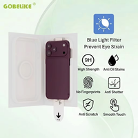 Protection d'écran en verre trempé anti-lumière bleue Magic Box pour iPhone 18 17 16 15 Pro Max Air Plus, installation automatique, vente en gros
