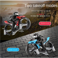 AiJH Moto volante télécommandée 2,4 GHz, mini drone amphibie terre et air, jouet moto télécommandée 2 en 1