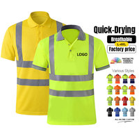 Camiseta Reflectante con Logotipo Personalizado, Camiseta Polo de Secado Rápido, Ropa de Seguridad de Manga Corta, Ropa de Trabajo de Seguridad de Malla, Camiseta Polo