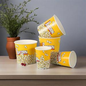 Seau de tasse de papier de maïs soufflé imprimé personnalisé jetable de qualité alimentaire 32oz 46oz 64oz 85oz 130oz - Product Image 5