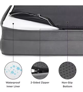 Sofá cama ortopédico impermeable calmante de lujo personalizado para mascotas, cama para perro con cubierta lavable extraíble - Product Image 3