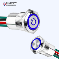 Interrupteur à bouton-poussoir en acier inoxydable 304/316 étanche avec revêtement époxy 12 mm pour stations de recharge de véhicules électriques et bornes EVSE