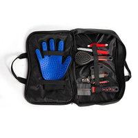 De precio de calidad superior perro cepillo guante Kit de aseo de mascotas Kit bolsa