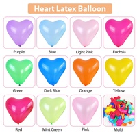 Décorations pour la Saint-Valentin, les mariages et les anniversaires - Ballons en latex en forme de cœur de 10 pouces, couleur pastel mate, à l'hélium ou à l'air