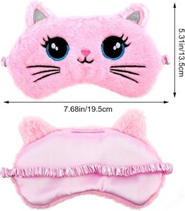 Masque pour les yeux en peluche Masque de sommeil doux avec bandeau pour les yeux Masque de sommeil confortable et mignon pour animaux Satin Nap Night Eyeshade Cover - Product Image 4