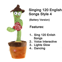 Drôle Électrique Cactus En Peluche Poupée Twist Danse Jouet Décor Enregistrement Perroquet USB Cactus En Peluche Jouet Drôle De Danse Chanter Jouet