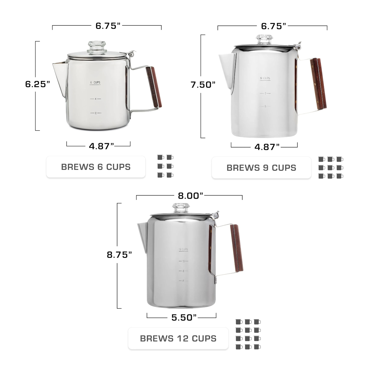 Wholesale Outdoor Coffee Tool 6/9/12 Cups Camping Coffee Pot Stainless  Steel Percolator Coffee Maker Pot| Alibaba.com