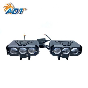 Système d'éclairage pour moto ADT, mini phare à 3 lentilles, projecteur, feu antibrouillard, feux de route bicolores pour motos - Product Image 2