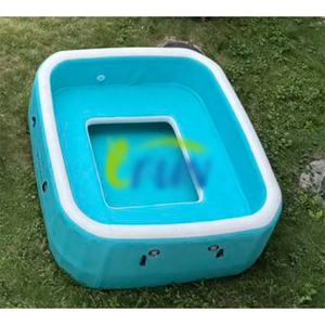 Bain à remous gonflable pour 4 à 6 personnes, grand spa carré portable en PVC étanche pour l'extérieur avec siège pour enfants et adultes - Product Image 3