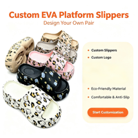 Vente en gros de tongs pour femmes, tendance mode, imprimées de dessins animés, à semelle épaisse, augmentant la taille, en EVA, pour l'été