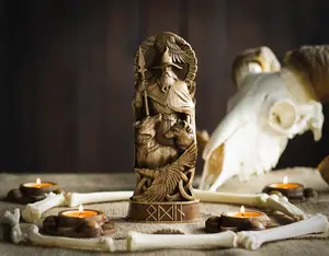 wood carvings allfather wotan norse altar heathen asatru viking gods wooden goddess odin statue scandinavian pantheon