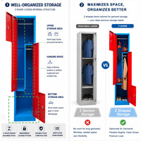 Armario de Acero de 2 Puertas con Cerradura Electrónica, Duradero, para Almacenamiento de Ropa, Revestimiento Ecológico, Diseño Moderno, Opciones Personalizables