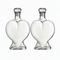 Bouteille en verre miniature de luxe Solent en forme de cœur 10 ml, base lourde, pour spiritueux, liqueur, cadeau de mariage, emballage en gros