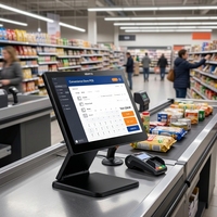 Systèmes de point de vente tout-en-un avec écran tactile de 15,6 pouces, processeur Core I3/I5, système de point de vente tactile, OEM pour entreprises