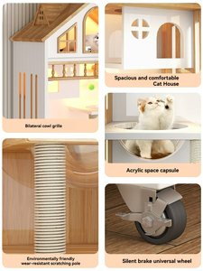 Jaula de madera para <span class=keywords><strong>gatos</strong></span> sin formaldehído, plataforma de percha segura para guardería, casa para <span class=keywords><strong>gatos</strong></span> personalizada para interiores de 4 niveles, Suite para dormir para madres <span class=keywords><strong>y</strong></span> gatitos - Product Image 4