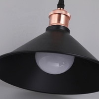 Suspension dôme noire E27 E26 pour restaurant, table à manger ou îlot de cuisine, câble réglable de 100 cm, largeur de 24,5 cm