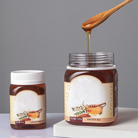 Récipient carré unique à col large 250 ml 250g 400g 500g 1000g 8 Oz 16 onces PET pot carré en plastique transparent de qualité alimentaire pour le miel