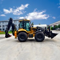 Mini-chargeuse-pelleteuse 4x4 4cx pour travaux forestiers et de terrassement avec godet de 1,2 m³