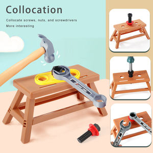 बच्चों शैक्षिक नाटक खिलौना सेट टिकाऊ प्लास्टिक छोटे इंजीनियर नकली इलेक्ट्रिक ड्रिल मैकेनिक टूल टूल खिलौने - Product Image 5