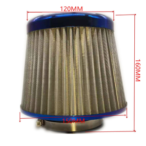 aire a la parrilla azul de acero inoxidable de malla de filtro de aire de alto flujo <span class=keywords><strong>cabeza</strong></span> de hongo 63mm 76mm - Product Image 1