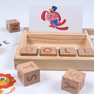 Cognitived precoce educativo inglese parole carta di corrispondenza di periodo di legno gioco di parole per i bambini - Product Image 3