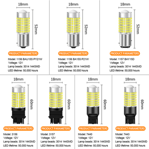 12V 1156 <span class=keywords><strong>LED</strong></span> ánh sáng bóng đèn 3014 144 SMD bau15s phụ kiện xe hơi <span class=keywords><strong>LED</strong></span> đảo chiều đèn cho tín hiệu rẽ - Product Image 6
