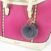 Gantungan Kunci Bulu Halus Korea, Liontin Boneka Lucu, Bola Bulu, Rantai Beludru, Pompom Berbulu, Cincin Dengan Rumbai