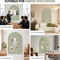 Tableau d'affichage mural décoratif multifonctionnel en feutre vert arqué élégant, auto-adhésif, pour la maison et le bureau