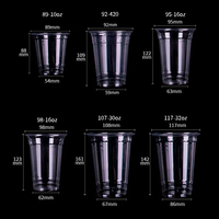 Gobelets en plastique PET transparents jetables pour boissons glacées, thé à bulles, café glacé, avec logo personnalisé imprimé en gros, 12, 16, 20, 24 oz